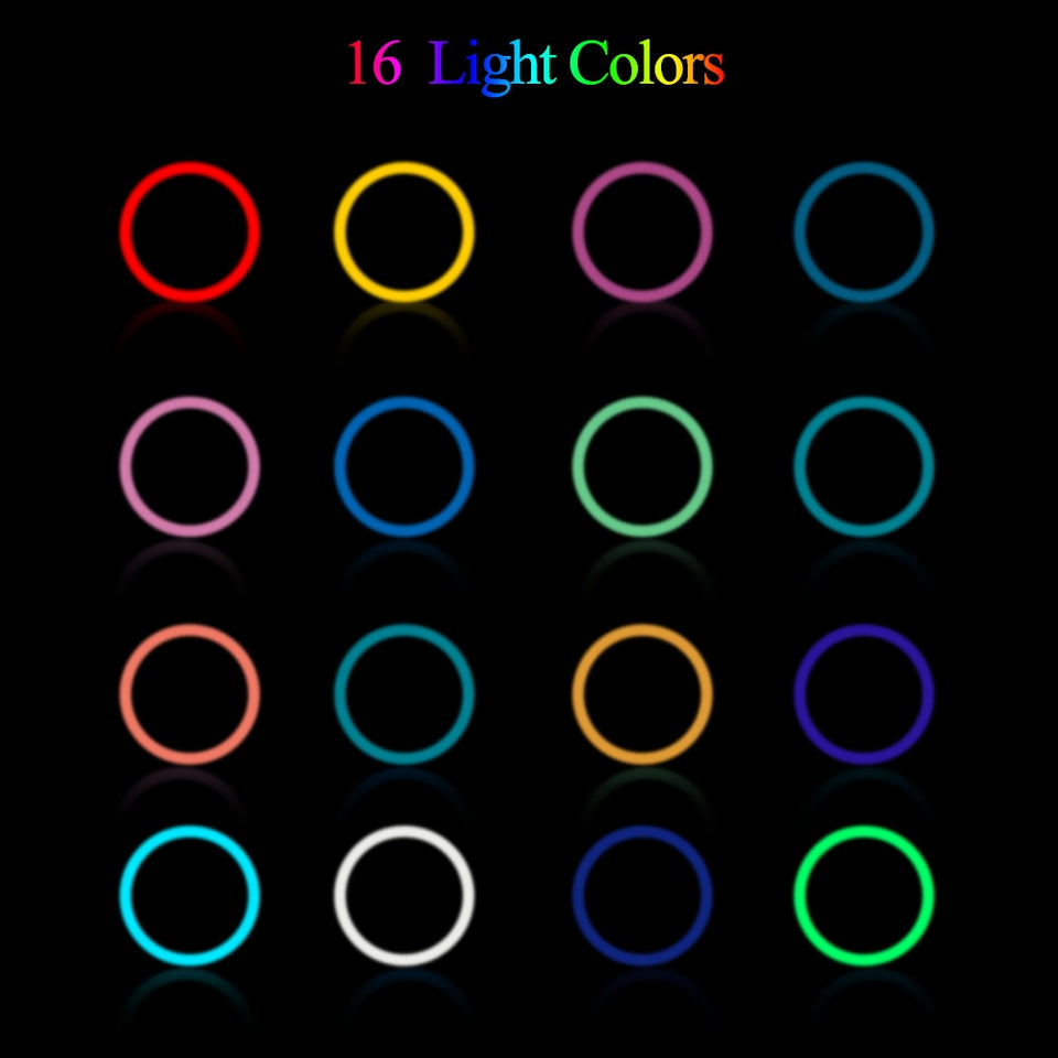 10 Inch RGB Ring Light with Remote 16Colors