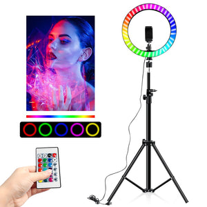 10 Inch RGB Ring Light with Remote 16Colors